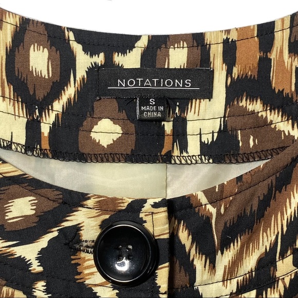 3/$10 Notations Blazer 6 Short Sleeve Leopard Cheetah Print - Picture 9 of 11